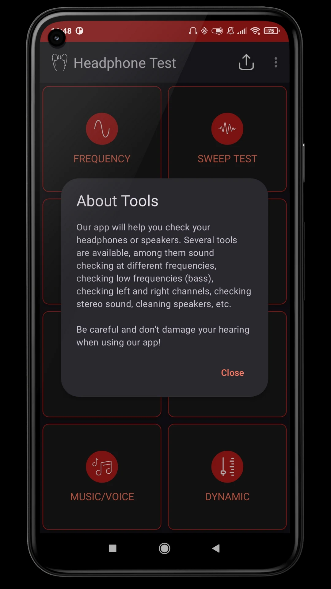 Earphone/Headphone Audio Test screenshot